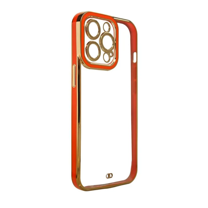 Módne puzdro pre Samsung Galaxy A12 5G Gold Frame Gel Cover Red