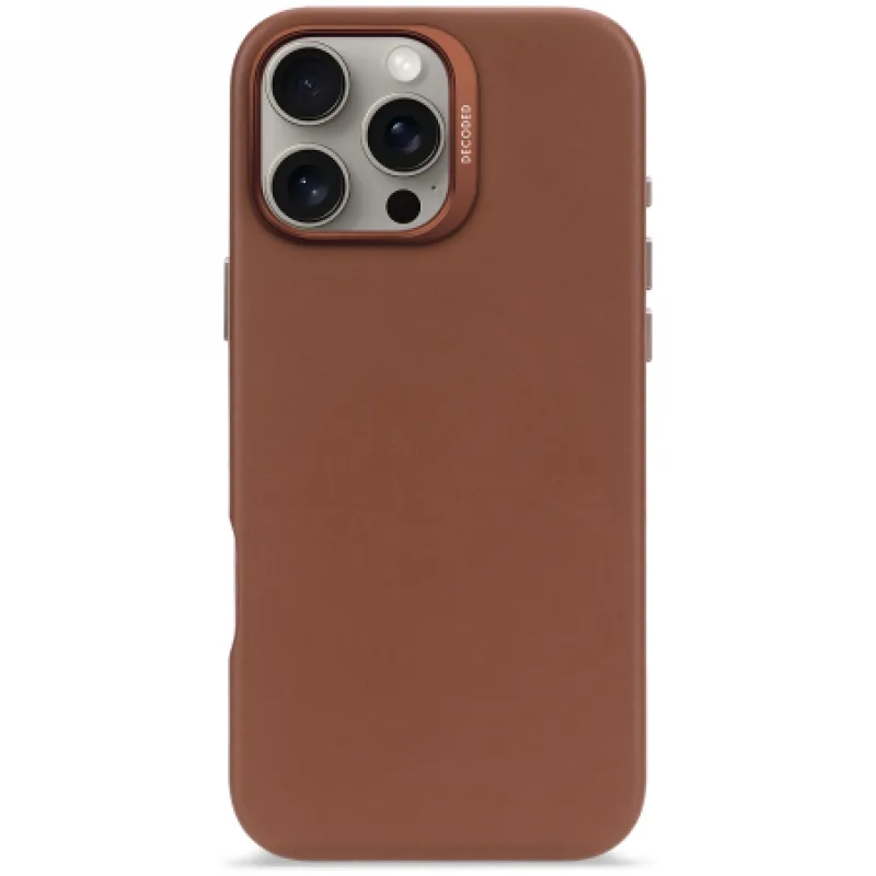 Kryt Decoded Leather Backcover s MagSafe pre iPhone 16 Pro Max - hnedý