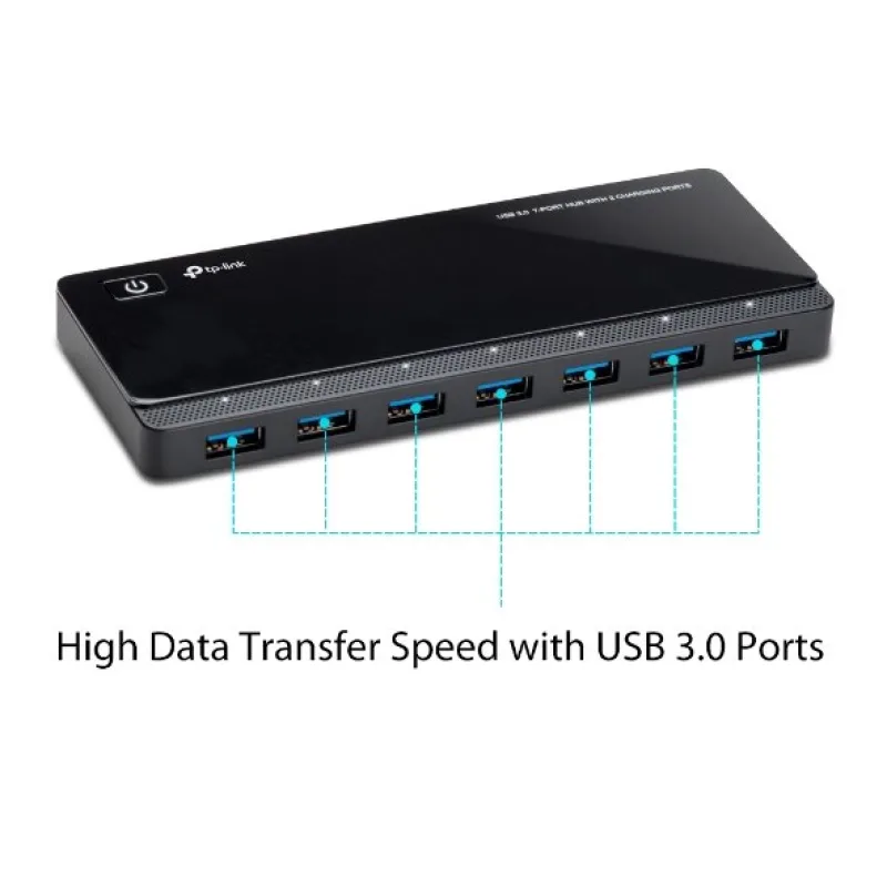USB 3.0 7-Port Hub with 2 Charging Ports SPEC: 7× USB 3.0 Ports, 2× 2.4A…
