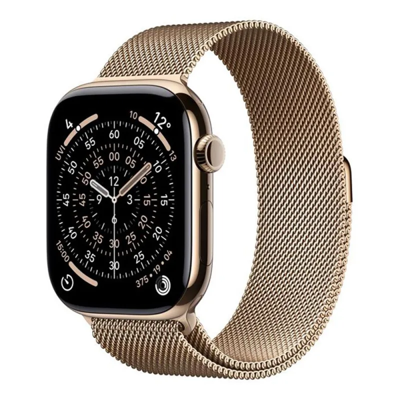 Apple Watch Series 11 GPS + Cellular 46mm Zlatý titán so zlatým milánskym ťahom - M/L