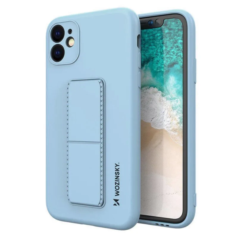 Wozinsky Kickstand Case Silikónové puzdro so stojanom Xiaomi Redmi 10X 4G / Xiaomi Redmi Note 9 svetlomodré