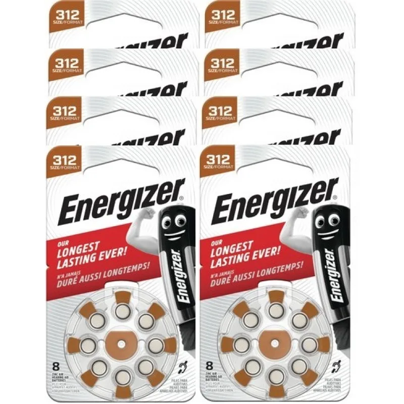 ENERGIZER AC312 / PR41 baterie do naslouchadel. Balení 18xBL8.