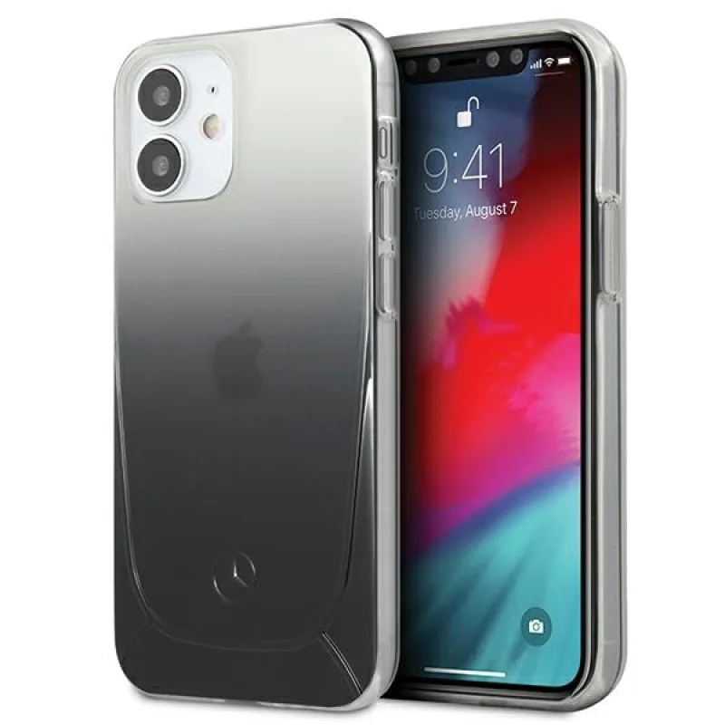 Kryt Mercedes Transparent Line pre iPhone 12 mini - čierny