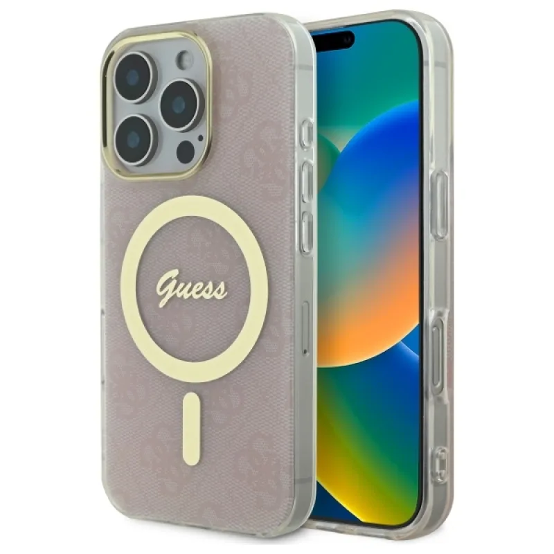 Puzdro Guess IML 4G MagSafe pre iPhone 16 Pro Max – ružové