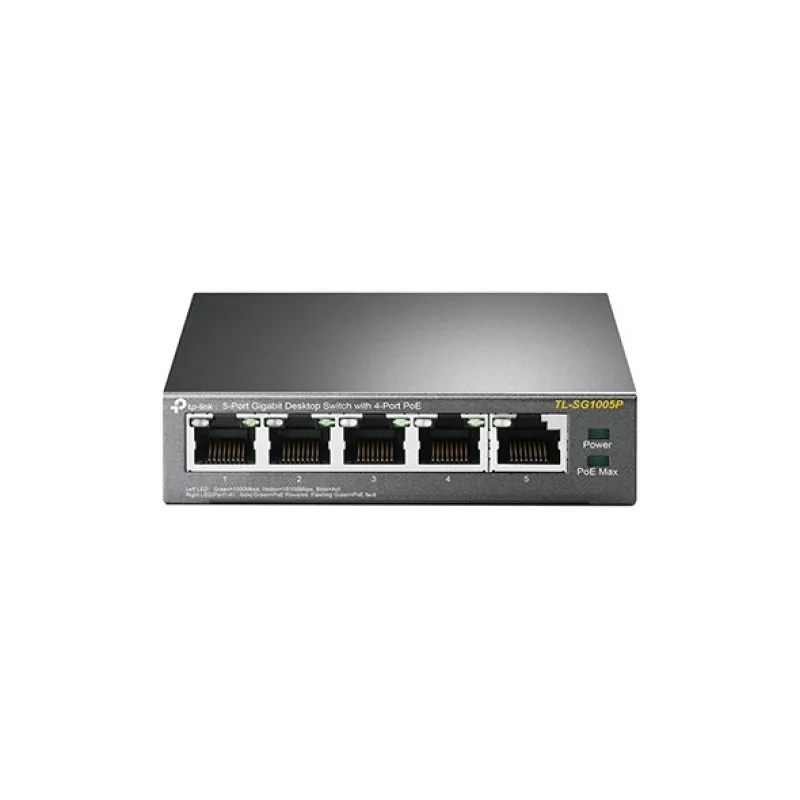 5-Port Gigabit Desktop Switch with 4-Port PoE+ PORT: 4× Gigabit PoE+…