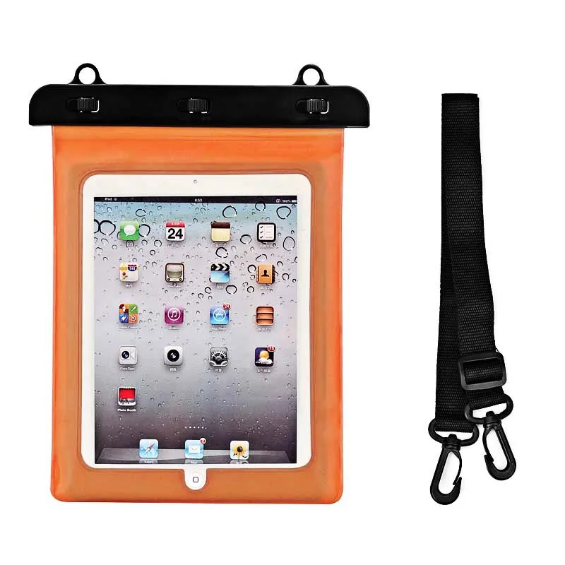 Vodotesné PVC puzdro na tablet - oranžové