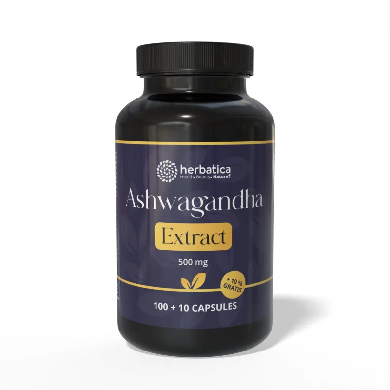 Herbatica Ashwagandha vegánske kapsuly - 7% extrakt whitanolidov - 110 kapsúl -