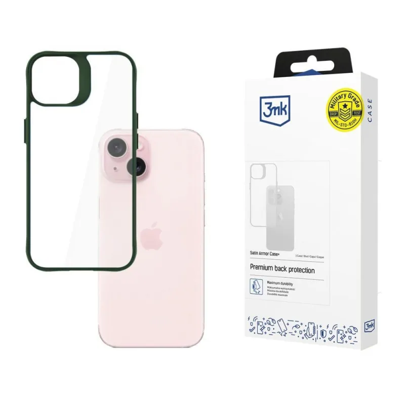 3mk ochranný kryt Satin Armor Case+ Green pro Apple iPhone 15…