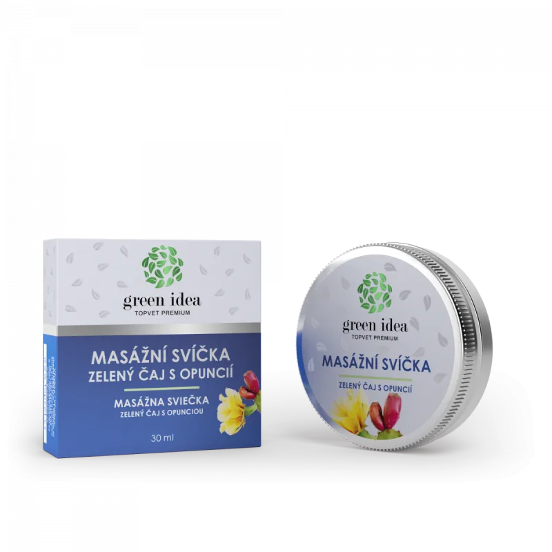 Green idea Masážna sviečka – Zelený čaj s opunciou –
