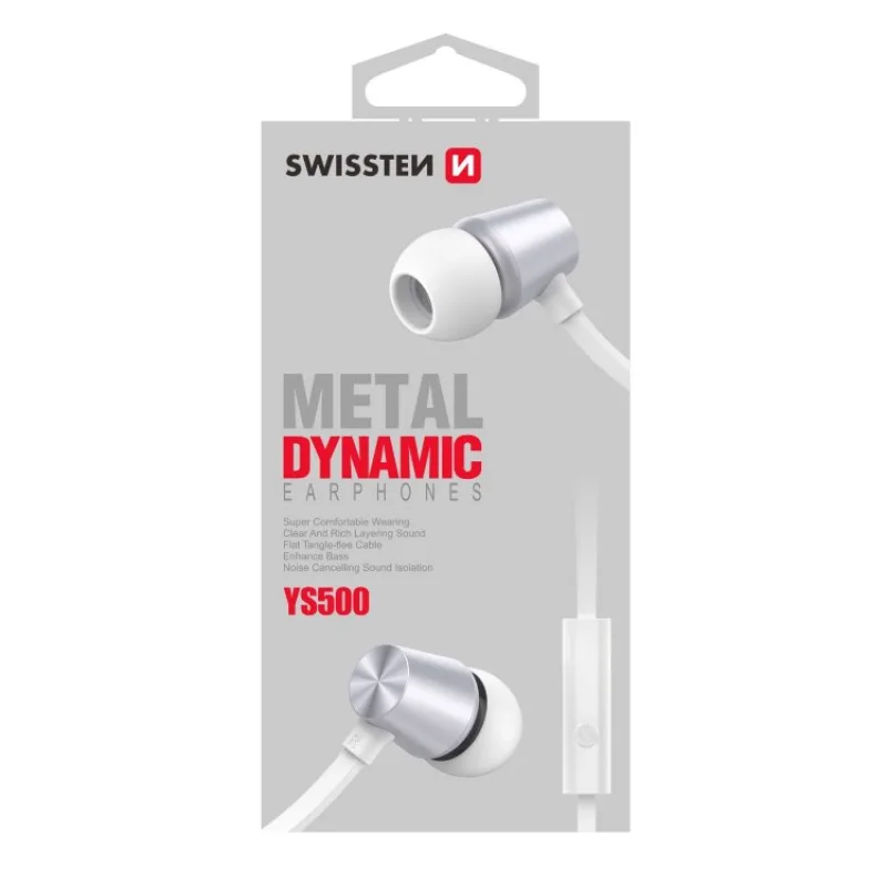 Swissten Earbuds Dynamic YS500, silver