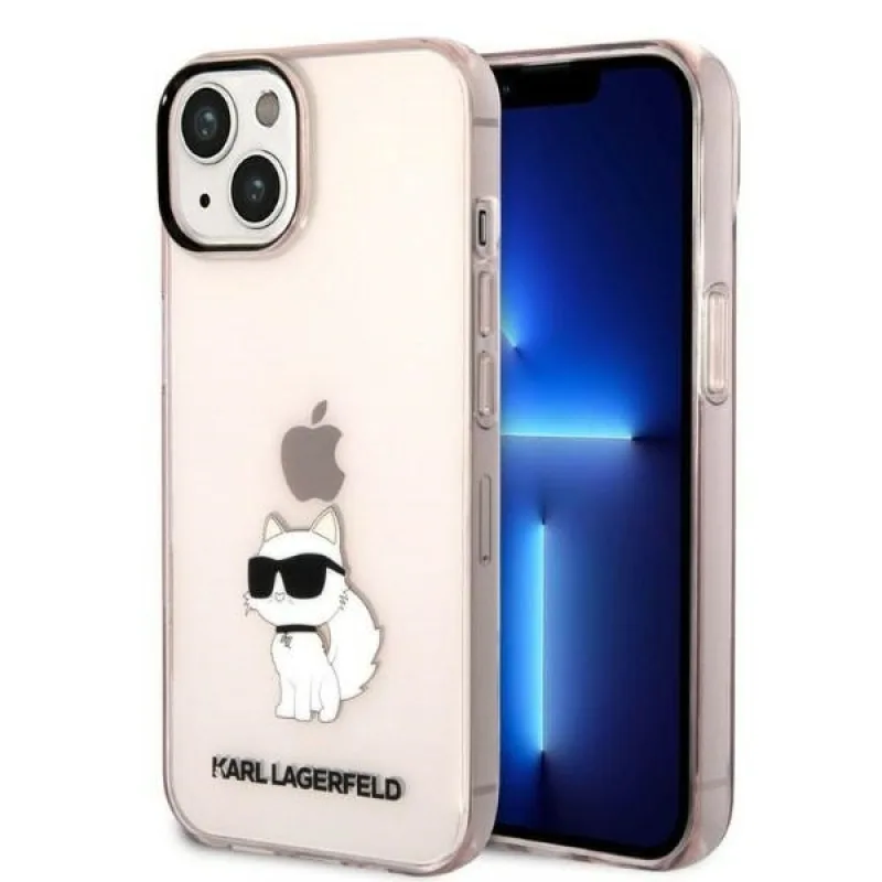 Karl Lagerfeld KLHCP14MHNCHTCP iPhone 14 Plus 6,7" ružovo-ružový pevný obal Ikonik Choupette