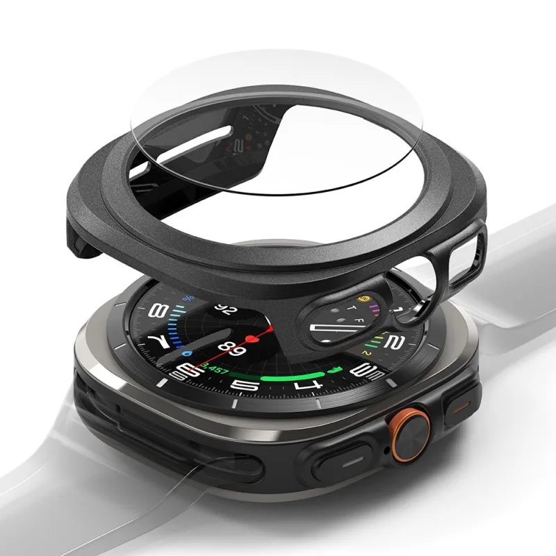 Sada tenkého a tvrdeného skla Ringke + súprava skla pre Samsung Galaxy Watch Ultra 47 mm – čierna