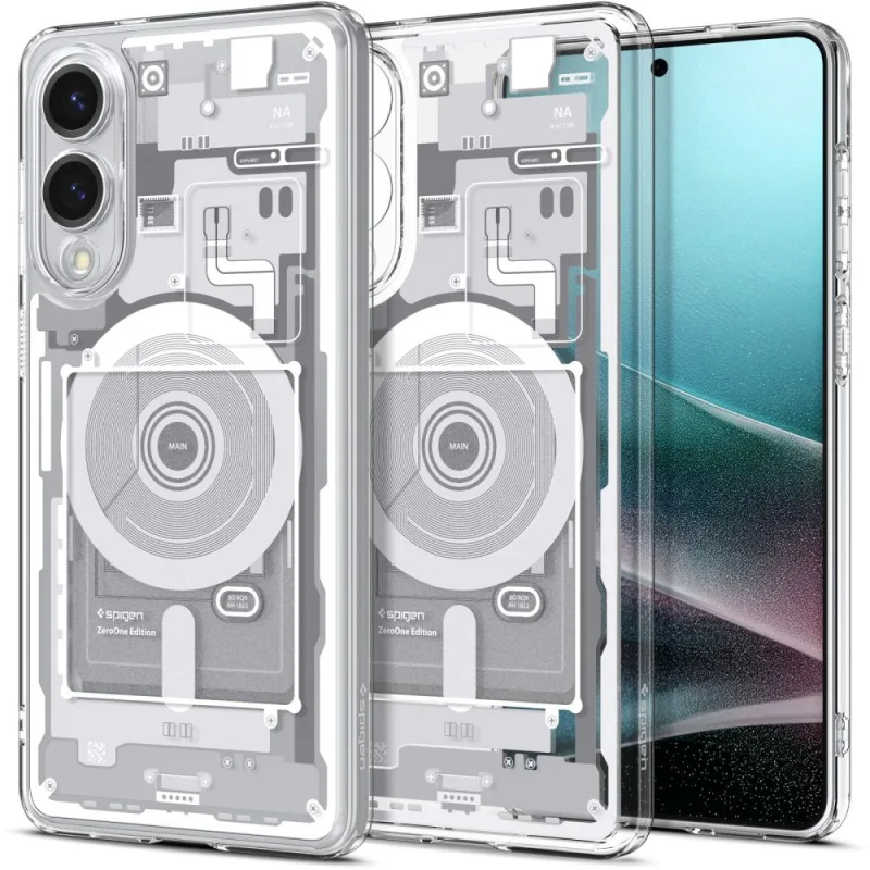 Puzdro Spigen Ultra Hybrid Mag Case s MagSafe pre Samsung Galaxy S25 Edge s potlačou – biele