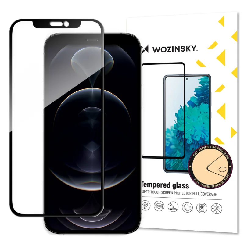 Wozinsky super odolné tvrdené sklo s plným lepidlom plné pokrytie s rámovým puzdrom priateľský iPhone 16e / 14 / 13 Pro / iPhone 13 čierny