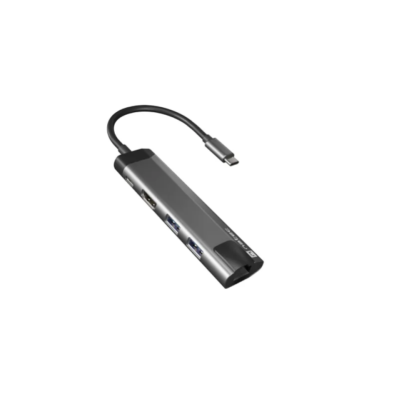 Natec multiport adaptér FOWLER GO HUB 5v1, 2X USB 3.0 HUB, HDMI 4K, USB-C…