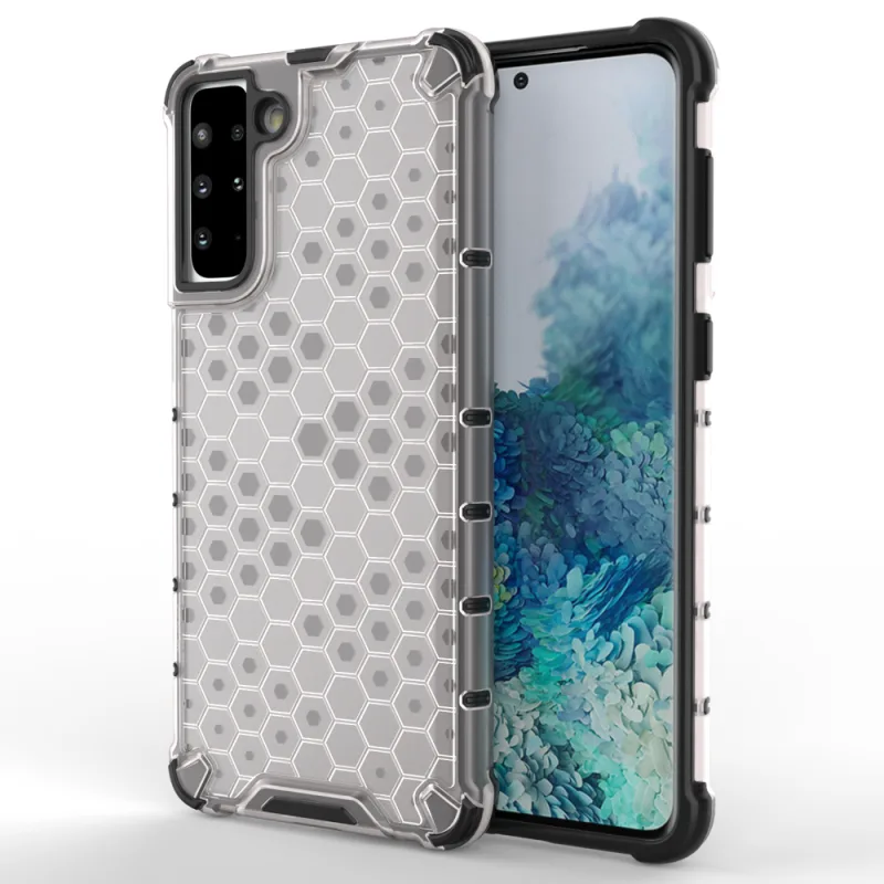 Voštinové puzdro pancierový kryt s gélovým rámom pre Samsung Galaxy S22+ (S22 Plus) priehľadný
