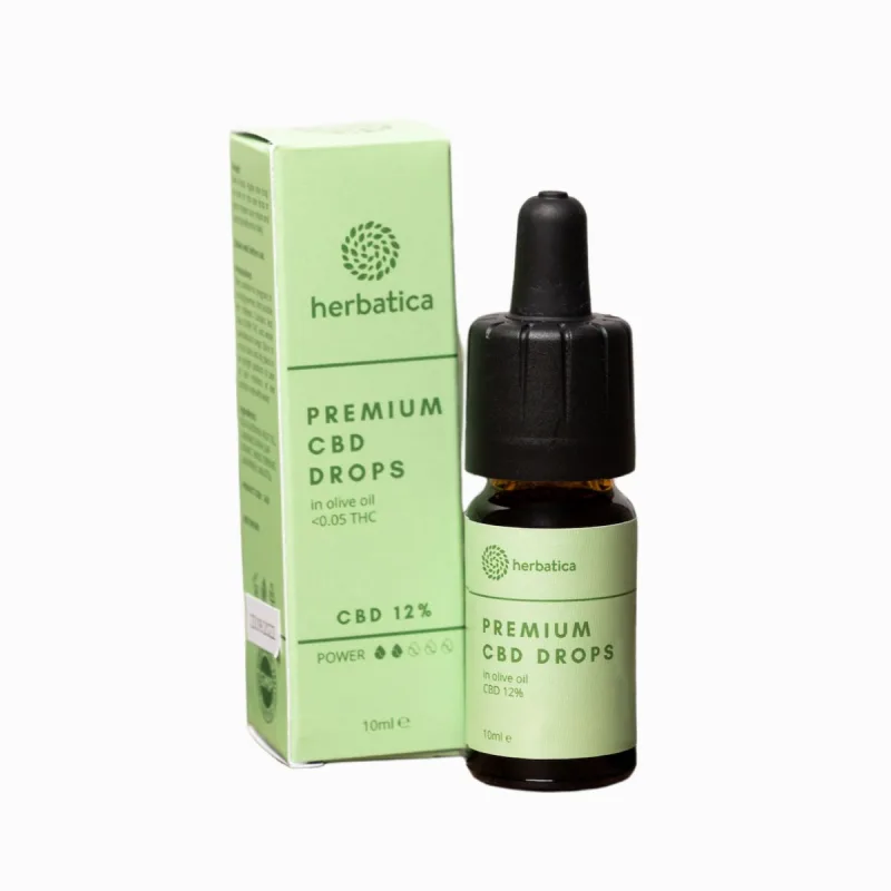 Herbatica CBD kvapky 12% PREMIUM s olivovým olejom 10 ml
