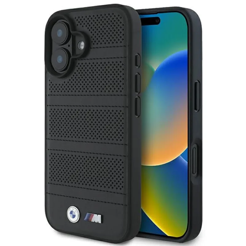BMW M Perforated And Stitched Line MagSafe puzdro pre iPhone 16 - čierne