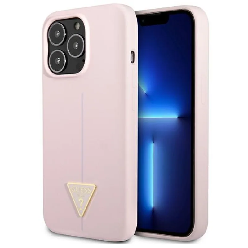 Guess silikónové puzdro Triangle pre iPhone 13 Pro / 13 6,1" – fialové