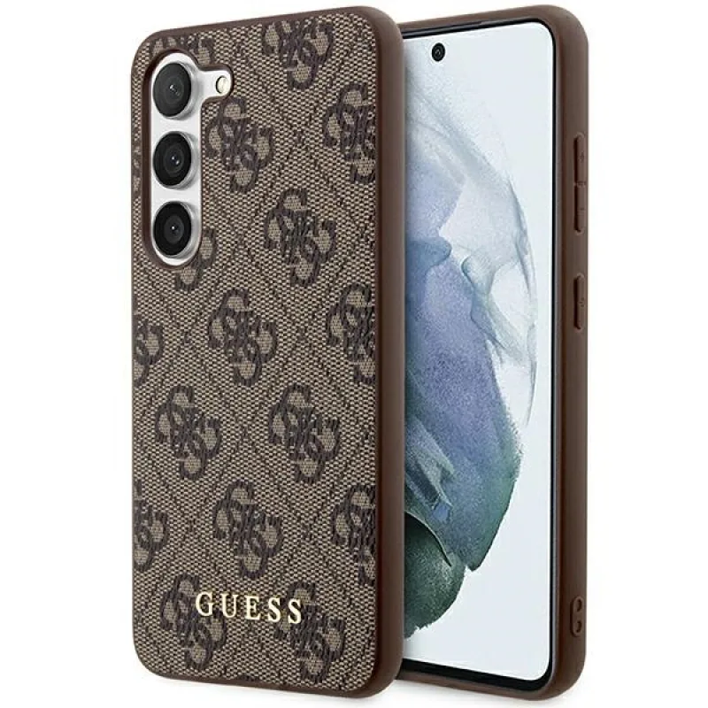 Puzdro Guess 4G Metal Gold Logo pre Samsung Galaxy S24+ - hnedé
