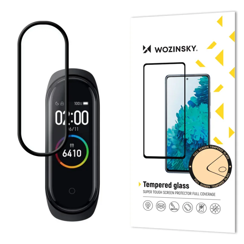 Wozinsky Full Glue Ochranná fólia na obrazovku Plne pokrytá rámom Vhodné pre Xiaomi Mi Band 6 / Mi Band 5 čierna