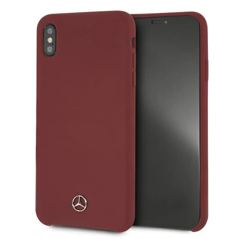 Mercedes Silicone Line Case pre iPhone Xs Max - červený