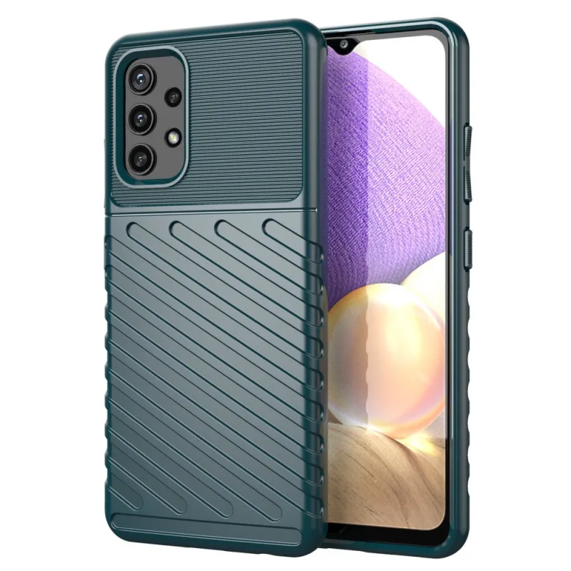 Thunder Case Flexibilné Tough Rugged Cover TPU puzdro pre Samsung Galaxy A72 4G zelené