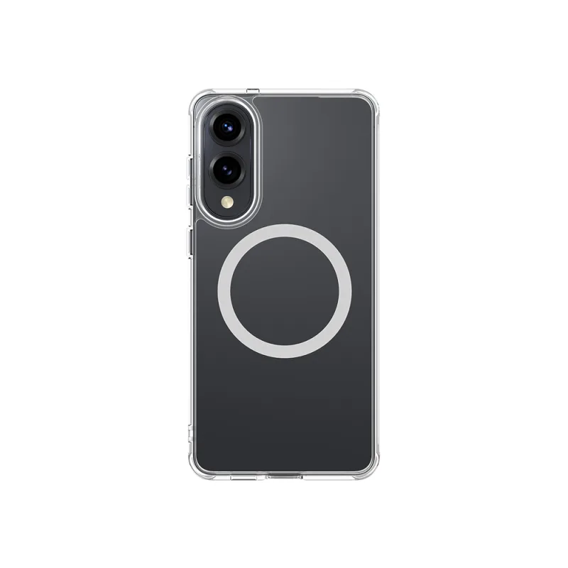 Puzdro AmazingThing Minimal Mag Case s magnetickým krúžkom pre Samsung Galaxy S25 Edge – priehľadné