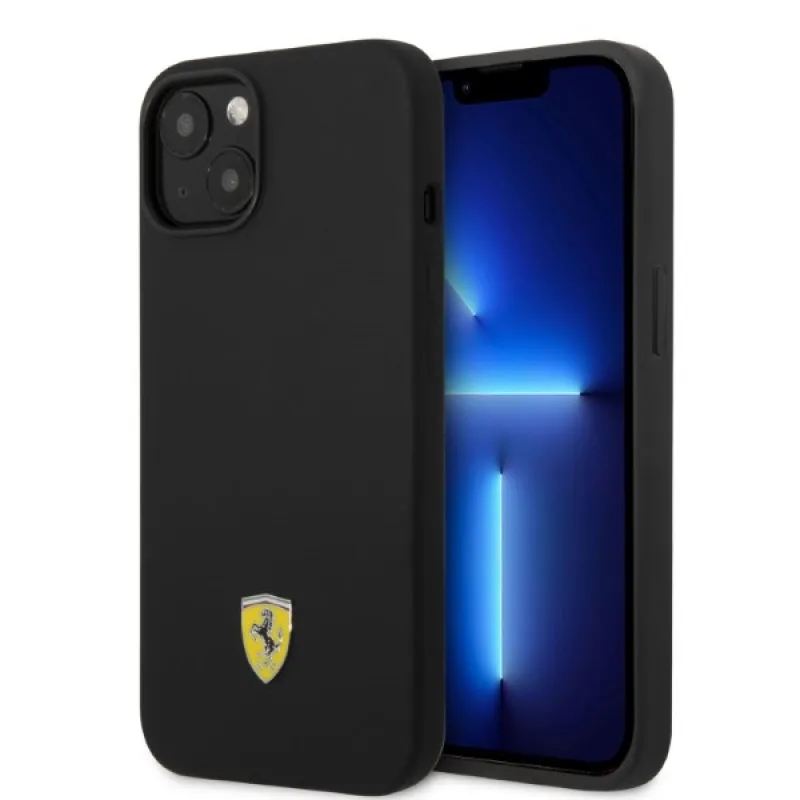 Ferrari FEHMSIP14SBK iPhone 14 6,1" čierne/čierne pevné puzdro Silikónové kovové logo Magsafe