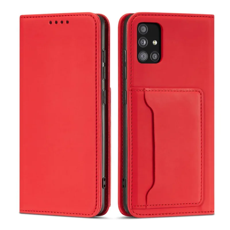 Puzdro na magnetickú kartu pre Samsung Galaxy A13 5G Pouch Wallet Card Holder Red