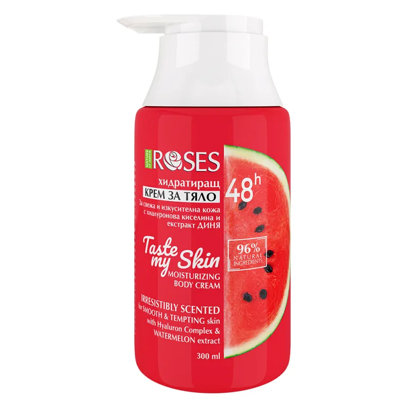 NATURE OF AGIVA TASTE MY SKIN hydratačný telový krém 48h s kyselinou hyaluronóvou a extraktom z melóna 300ml -
