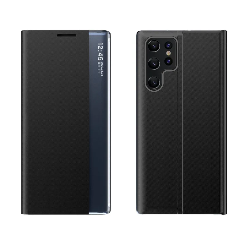 Nové puzdro na spanie pre Samsung Galaxy S24 FE kryt s flipom a stojanom – čierne