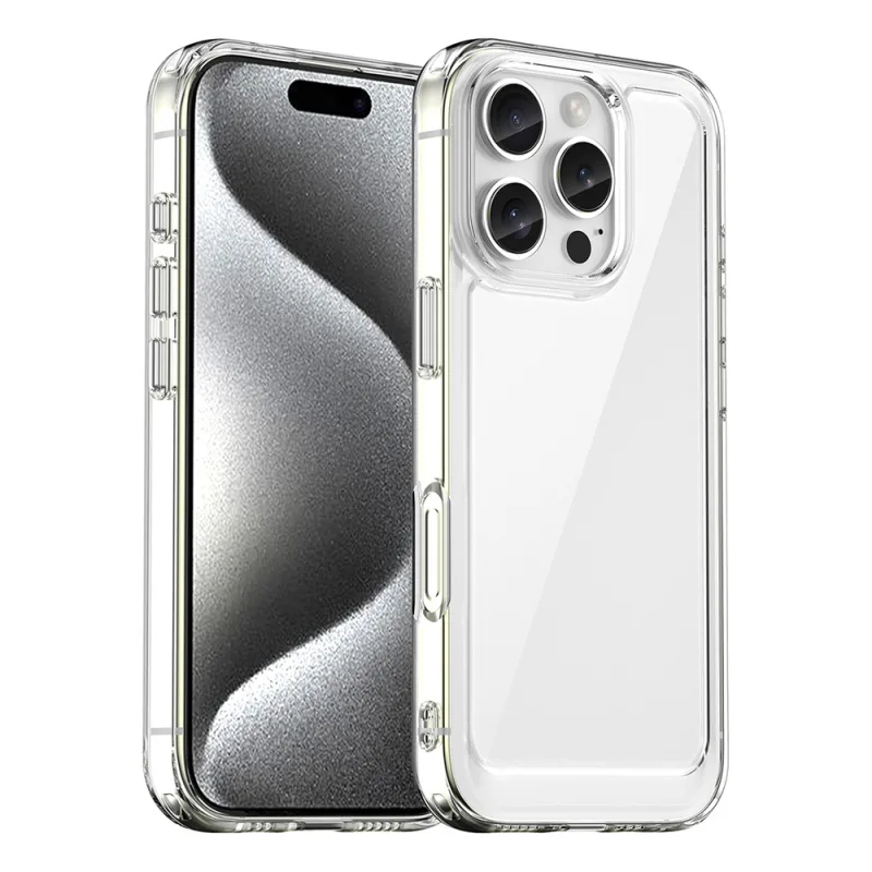Puzdro Outer Space s gélovým rámom pre iPhone 16 Pro – priehľadné
