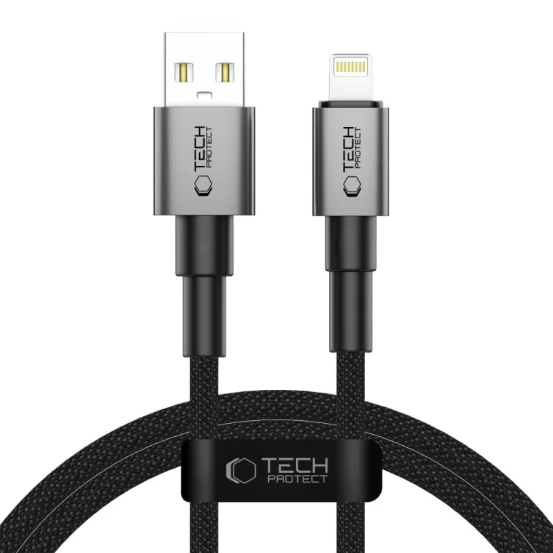Tech-Protect UltraBoost DNA USB-A / Lightning kábel 15W/2,4A 100 cm - sivý