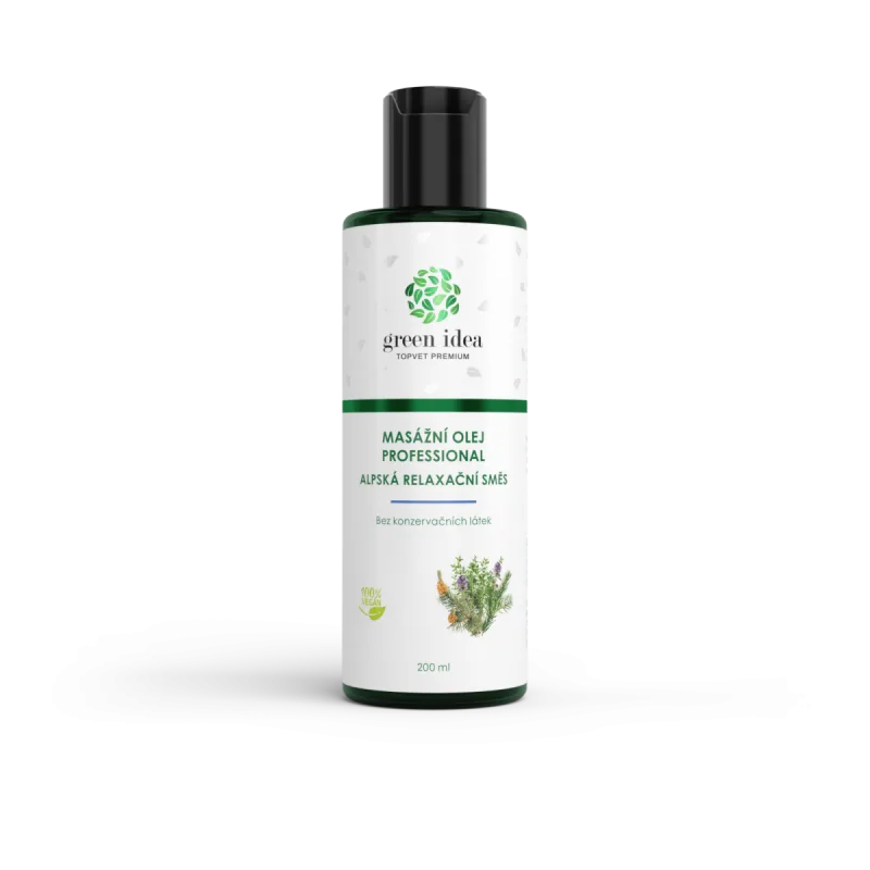 Green idea Alpská relaxačná zmes masážny olej 200 ml -