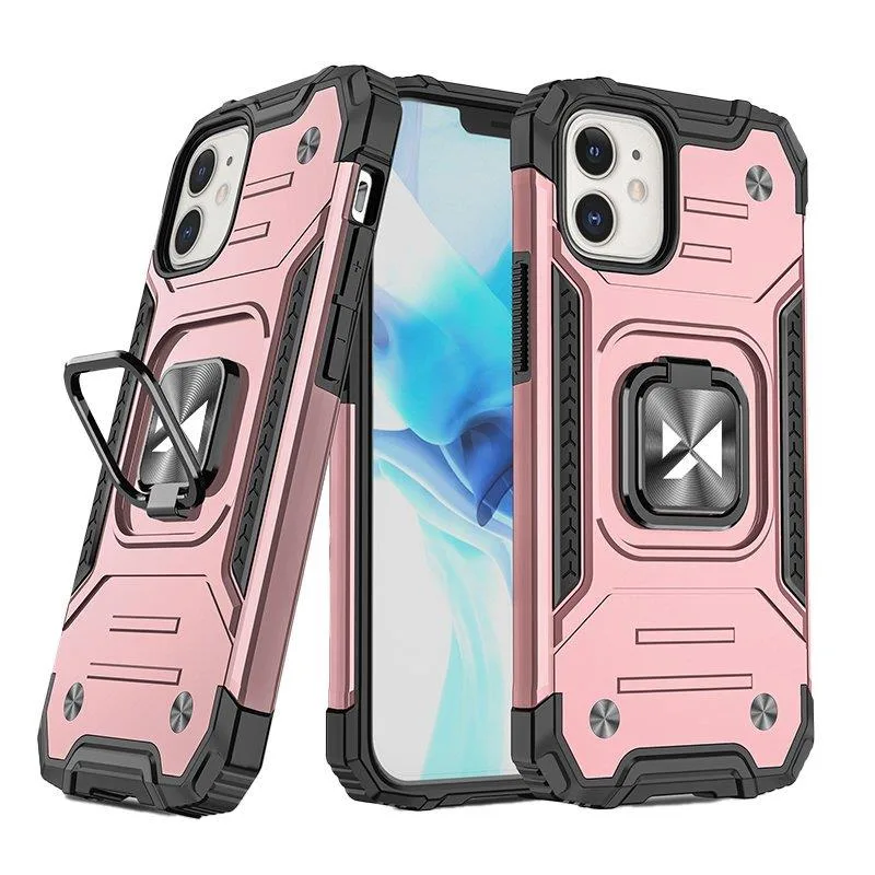 Puzdro Wozinsky Ring Armor iPhone 14 pancierový kryt magnetický držiak prsteň zlatý