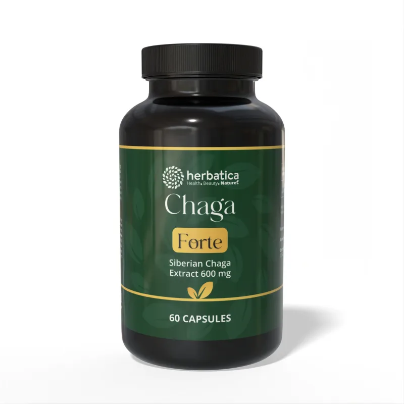 Herbatica Čaga sibírska FORTE - 60 vegánskych kapsúl (600mg/ kapsula) -