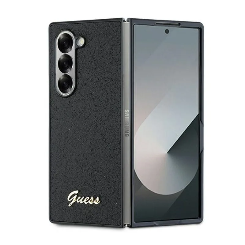 Puzdro Guess 4G Glitter Script pre Samsung Galaxy Z Fold 6 – čierne
