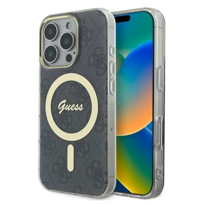 Puzdro Guess IML 4G MagSafe pre iPhone 16 Pro Max – čierne