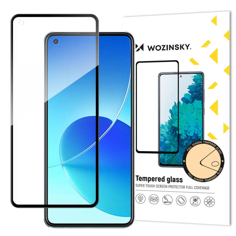 Wozinsky tvrdené sklo s celolepením, super tvrdá ochrana obrazovky s úplným krytím s rámovým puzdrom pre Oppo Reno6 4G black