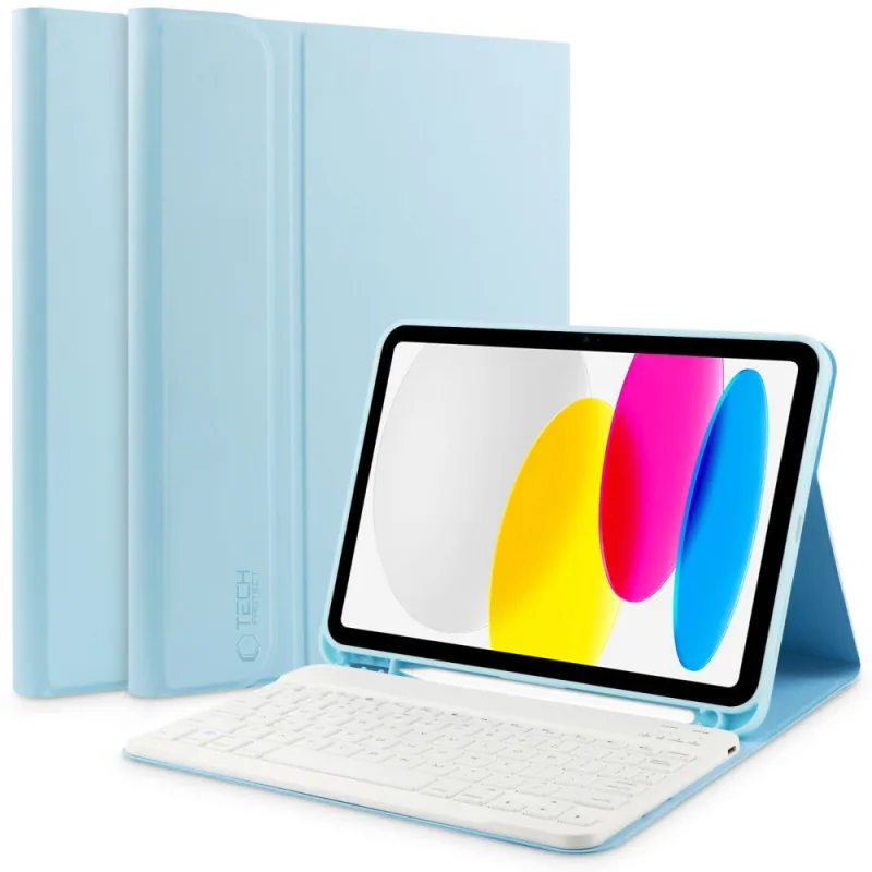 Tech-Protect SC pero + puzdro na klávesnicu s klávesnicou pre iPad 10,9" 2022 – svetlomodré