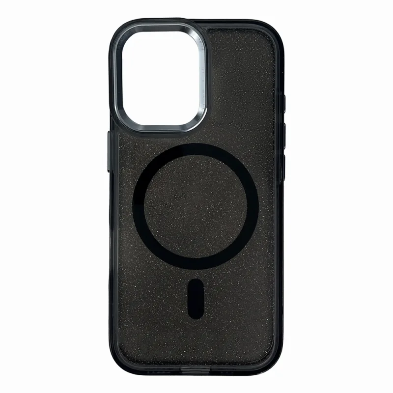 Glitter Case MagSafe pre iPhone 16 Plus - čierne s trblietkami