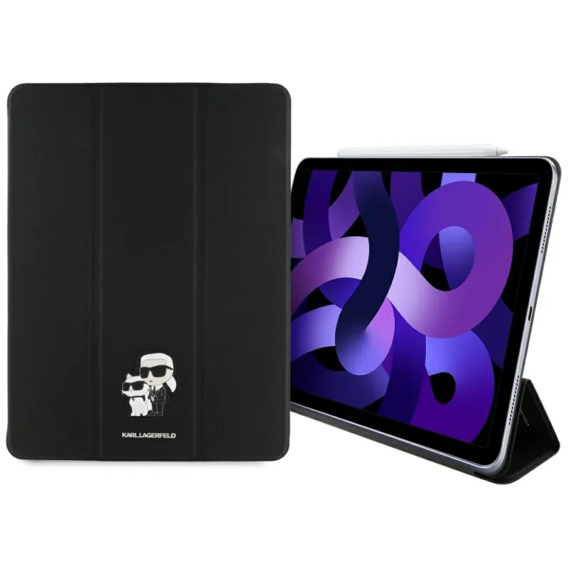 Karl Lagerfeld Saffiano Magnetické puzdro Karl & Choupette iPad Air 13" 2024 knižkové puzdro – čierne