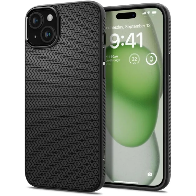 Liquid Air Case Spigen pre iPhone 15 Plus – matná čierna