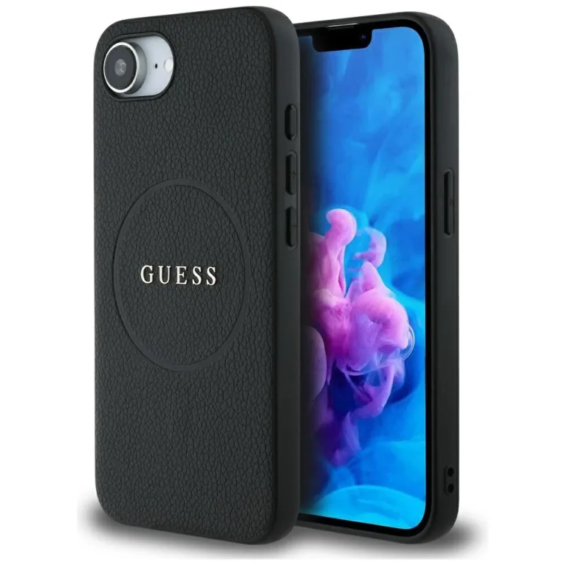 Puzdro Guess PU Grained Classic Logo s MagSafe pre iPhone 16e - čierne