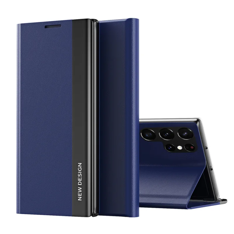 Spánkové puzdro Pro Samsung Galaxy S25 Ultra puzdro s flipom a stojanom – modré