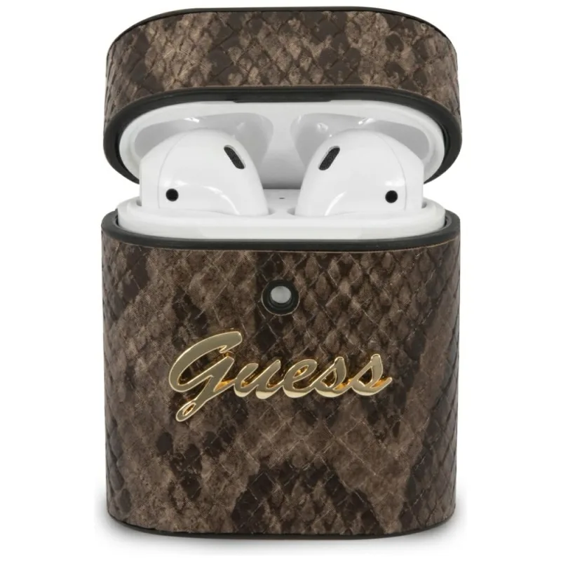 Guess GUACA2PUSNSMLBR AirPods 1/2 kryt hnedá/hnedá kolekcia Python
