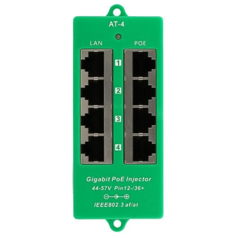 POE-PAN4-GBATF 802.3af/at gigabitový stíněný 4-portový PoE panel POE-PAN4…