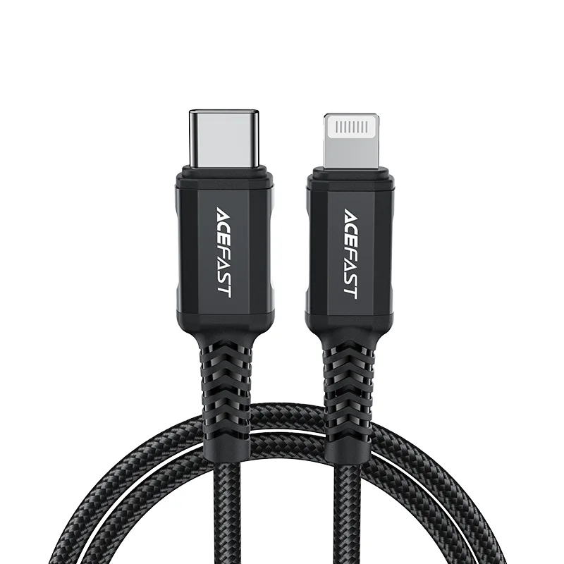 Acefast C4-01 Lightning - USB-C PD kábel 30W 3A 480Mb/s 1,8m - čierny
