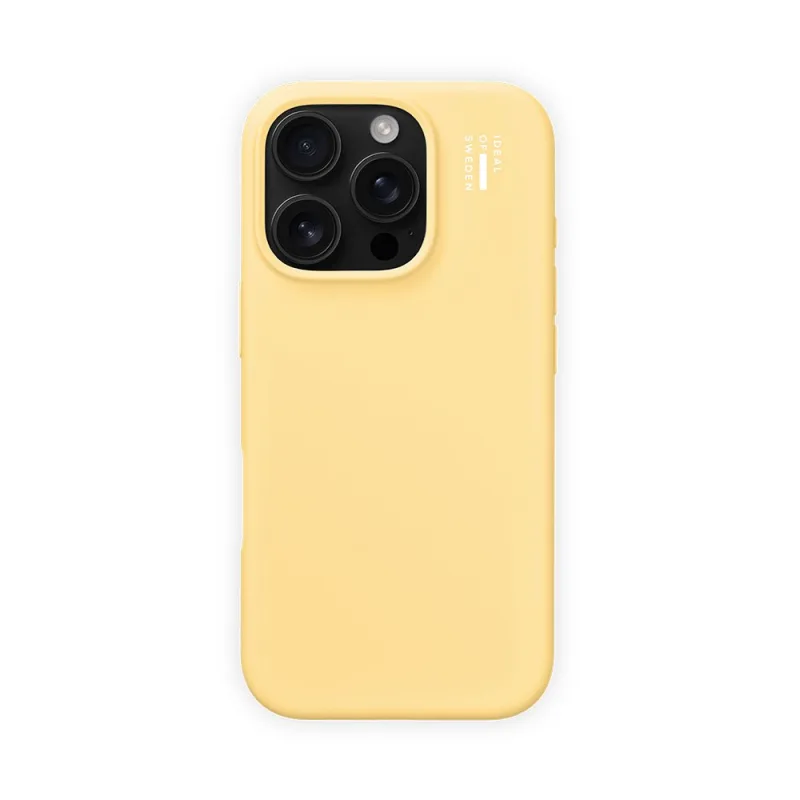 iDeal Silicone Case MagSafe iPhone 16 Pro Soft Lemon